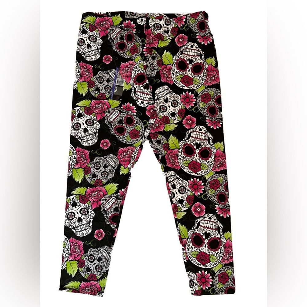 Juniors 19 No Boundaries Women’s XXL Sugar Skull 2X Halloween Ankle Leggings